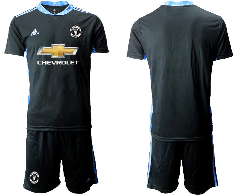 Men 2020-2021 club Manchester United black goalkeeper Soccer Jerseys